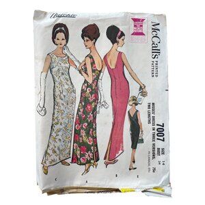 60s McCalls Patterns Misses Dress In Three Versions Size 14 Bust 34 Vintage CUT